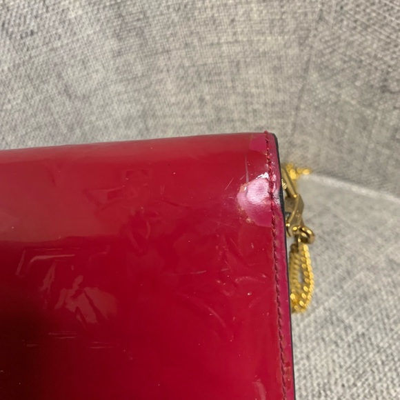 Louis Vuitton Monogram Vernis Portofeuille Sarah Wallet on Chain Pink - Picture 11 of 17